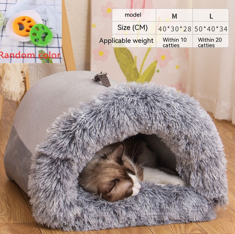 New Splice Portable Pet Nest Portable Autumn And Winter Warm Dog Nest Moisture-proof Long Fur Cat Nest Cross Border Pet Nest - Paws Pet Shop