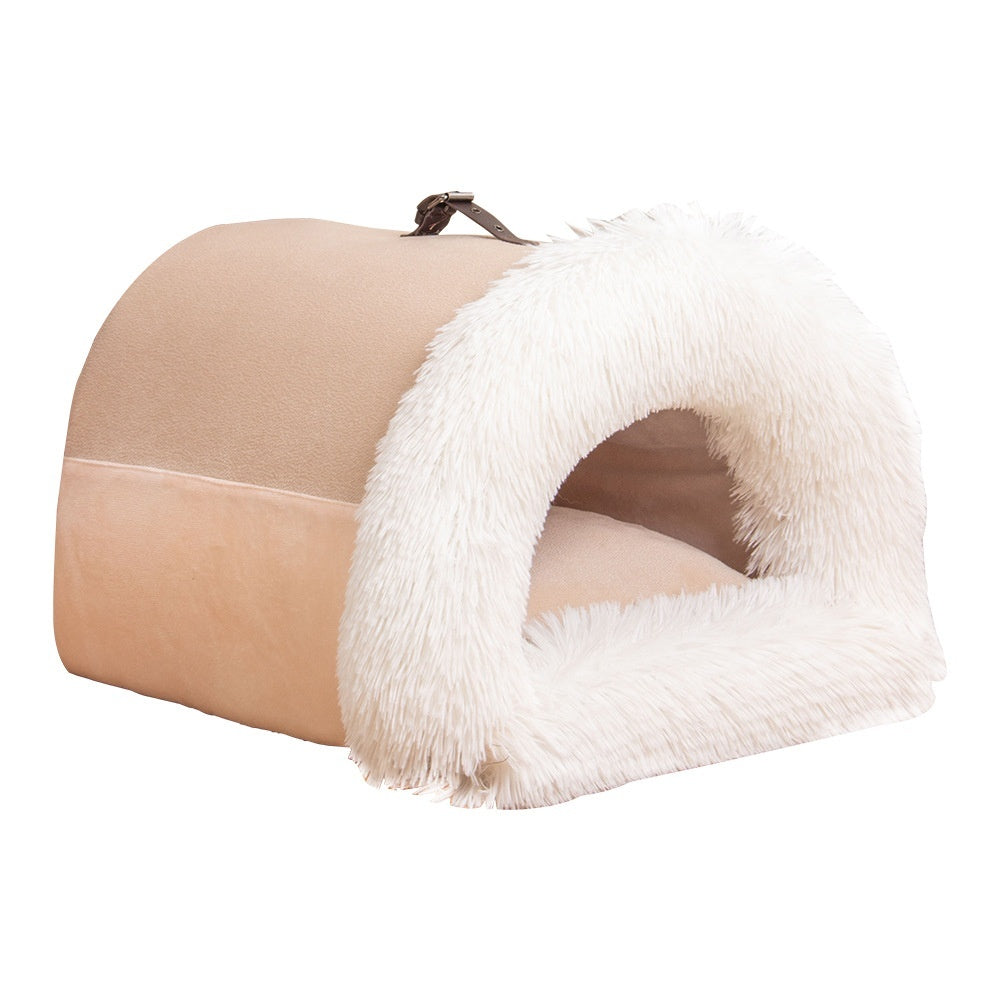 New Splice Portable Pet Nest Portable Autumn And Winter Warm Dog Nest Moisture-proof Long Fur Cat Nest Cross Border Pet Nest - Paws Pet Shop