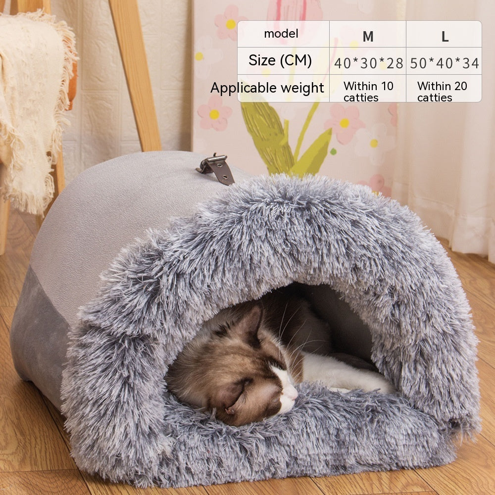 New Splice Portable Pet Nest Portable Autumn And Winter Warm Dog Nest Moisture-proof Long Fur Cat Nest Cross Border Pet Nest - Paws Pet Shop