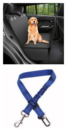 Dog Car Seat Cover Hammock with Mesh View, Zipper, and Pocket – Premium Pet Safety Protector for Rear Seat Travel