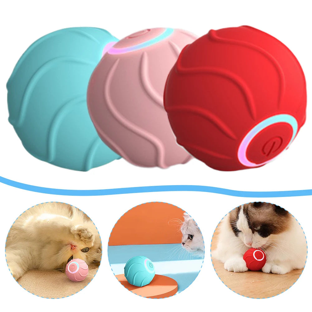 Smart Cat Toys Rolling Ball Pet Cat Owner Interactive Pets Toys Automatic Bouncing Ball USB Self Hi Teasing Kittens Jumping Ball - Paws Pet Shop